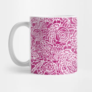 Hot Pink Brushed Flowers Mug